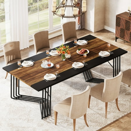 Tribesigns 79-Inch Dining Table for 6-8 People, Industrial Large Kitchen Table Dining Room Table for Living Room, Kitchen
