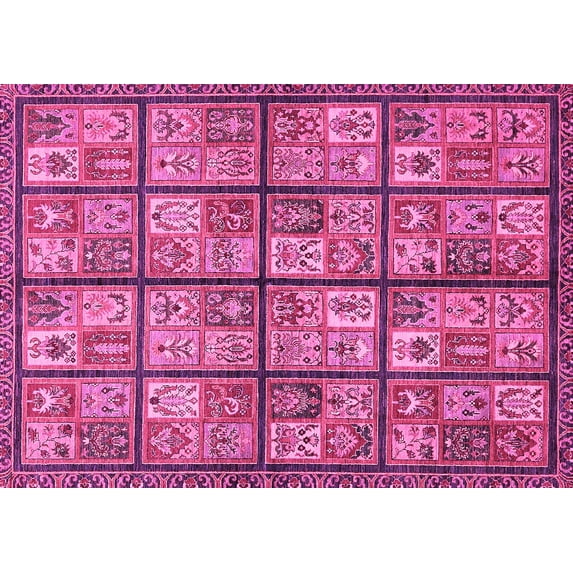 Ahgly Company Indoor Rectangle Abstract Pink Modern Area Rugs, 2' x 4'