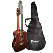 12/6 Strings Acoustic Double Neck, Double Sided Busuyi Guitar, Travel Acoustic Guitar with Classical Metal Heel 41inch , 39inch Acoustic Guitar, Double Sided Neck Guitar, 2020 NPS +Bag