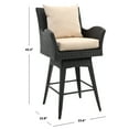 thumbnail image 4 of SAFAVIEH Hayes Outdoor Patio Counter Stool with Pillow and Cushion, Black/Beige, 4 of 4