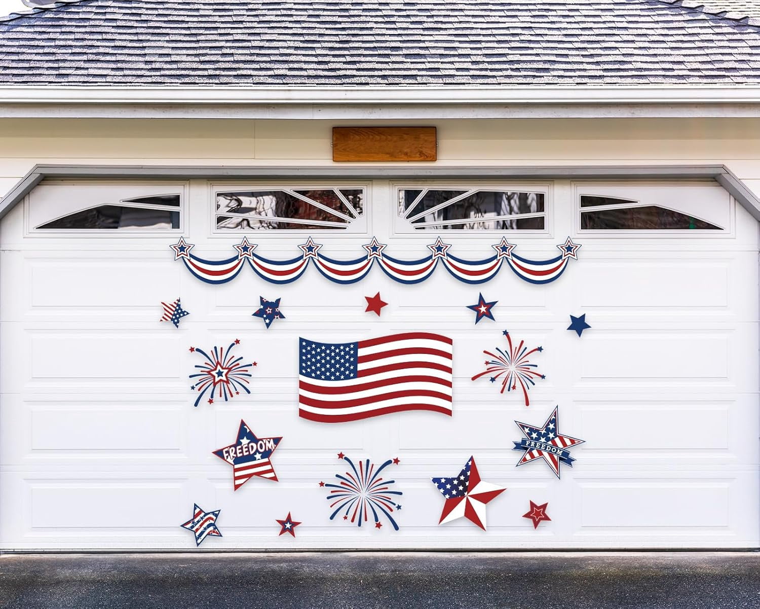 UCEI 4th of July Garage Door Magnets, Patriotic American Flag Magnetic Decor Set
