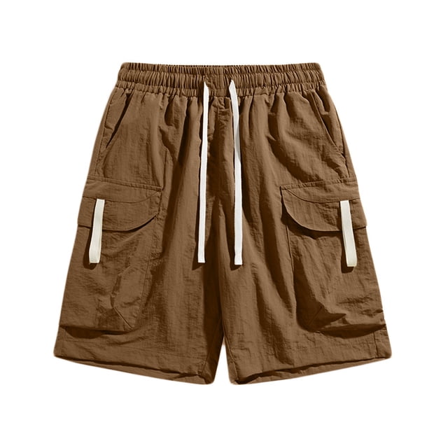 Mens Pantalones Casuales Multi-Bolsillo Elástico Pantalones Cortos de Cintura, Pantalones Cortos Deportivos Ligeros para Hombres