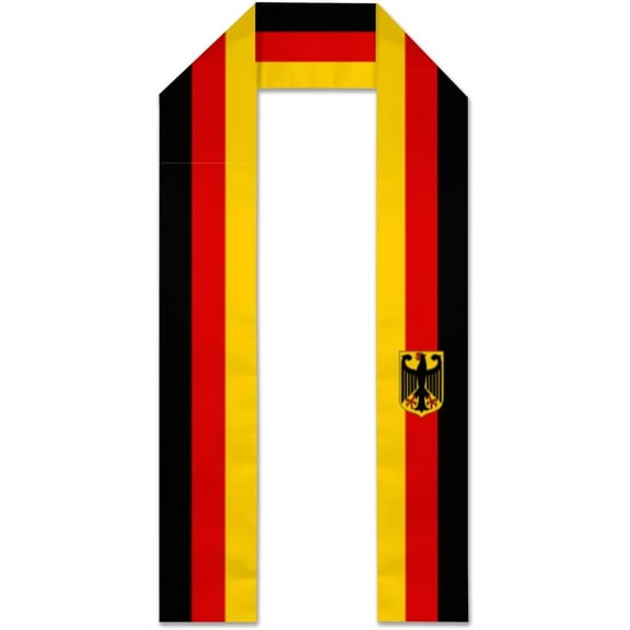 Germany Flag Graduation Stole Graduate Shawl Sash Scraf Gift For Abroad Student International Study (Square)