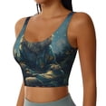 thumbnail image 2 of Balery Starry Sky Meditating Lion Sujetadores deportivos con espalda cruzada para mujer, acolchados, sin costuras, de alto impacto, ideales para yoga, gimnasio, entrenamiento y fitness.-Medium, 2 of 8