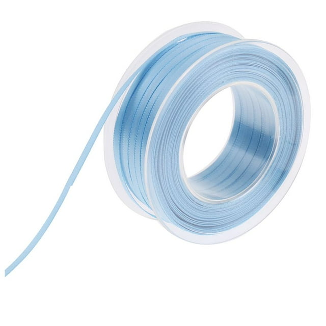 Rollo de cinta de satén de doble cara de 50 m para regalo Azul claro
