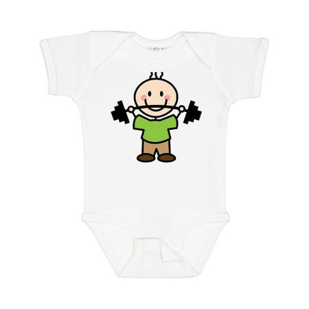 

Inktastic Weightlifting Boy Weightlifter Exercise Gift Baby Boy Bodysuit