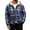 Blue, variant on LNZGNM Mens Flannel Plaid Jacket Fleece Lined Sherpa Lined Plaid Shirt Full Zip with Hood Jackets with Pokect Casual Winter Warm Coats,Gray 2XL