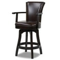 thumbnail image 1 of Williams 27" Swivel Counter Height Bar Stool Vintage Brown Faux Leather, 1 of 16
