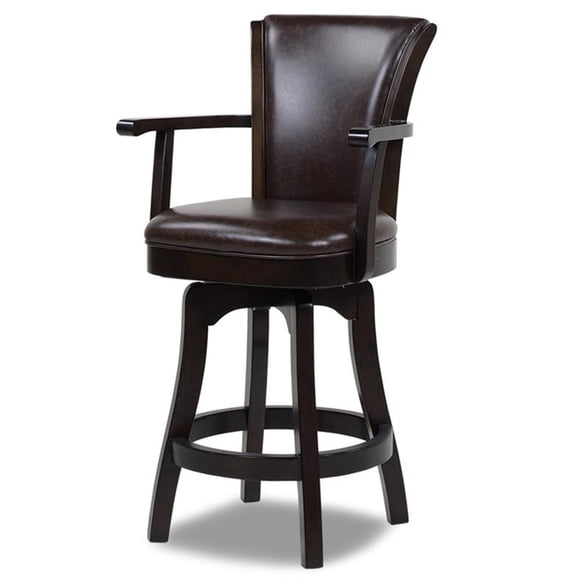 Williams 27" Swivel Counter Height Bar Stool Vintage Brown Faux Leather