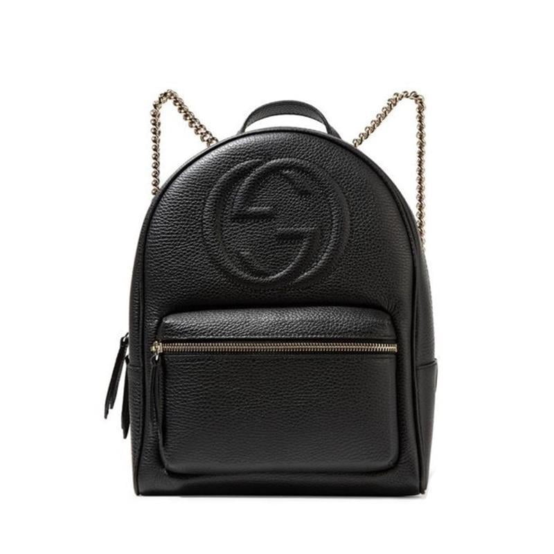 gucci leather black backpacks