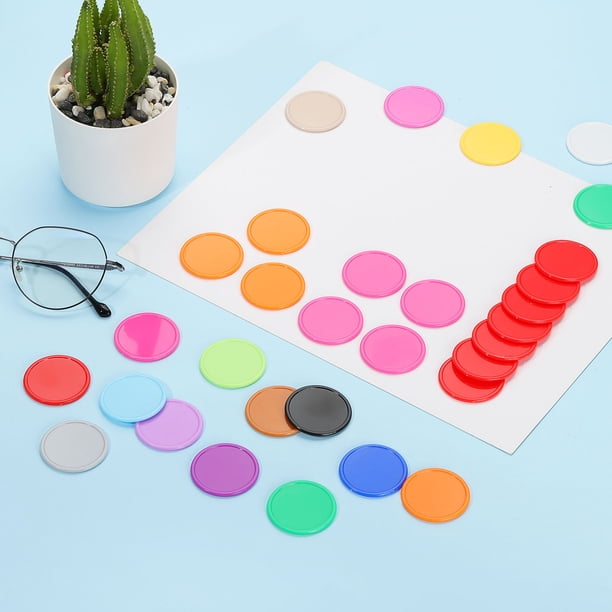 Uxcell Lot de 100 Jetons de Poker de 1,2 Pouce, Jetons de Bingo en Plastique, Compteurs d'Apprentissage, Disques de Comptage, Marqueurs Opaques pour