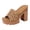 Brown, variant on Platform Wedge Slippers for Women Open Toe Slip on Chunky High Heel Dressy Casual Summer Beach Vacation Shoes