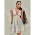 thumbnail image 6 of Nituyy Women's Sequin Mini Dress Deep V-Neck Sleeveless Tie-Up Halter Neck Backless A-line Dress Summer Party Dress, 6 of 9