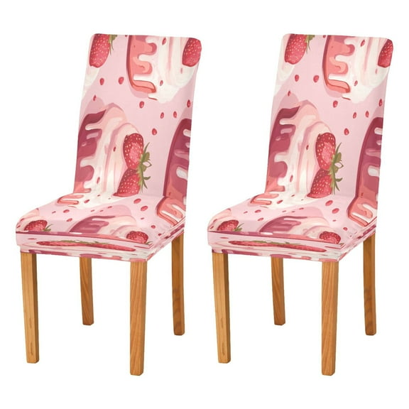 BZSMCE Chairs Slipcovers Dining Chair Covers Strawberry Cake Creative Pattern