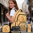 thumbnail image 2 of HUIACONG 4PCS Single Orange Capybara Kids School Backpack Set, 17" Bookbag with Lunch Box Pencil Case Water Bottle Sleeve for Age 8-12, 2 of 7