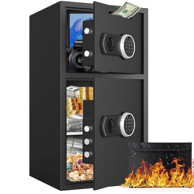 Safe Box 6.0 Cub,Fireproof Safe For Home,Digital Home Safe With Deposit Slot And Metal Storage Box,Personal Document Safe