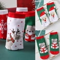 thumbnail image 5 of S Calcetines de Navidad para bebés y niños pequeños, calcetines de dibujos animados de Papá Noel, alce, oso, copo de nieve, patrones de rayas, toalla de felpa, invierno cálido, 5 of 5