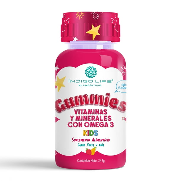 Indigo Life Gummies Kids Vitaminas y Minerales con Omega 3 Sabor Fresa y Piña 242 gr INDIGO LIFE NUTRACEUTICOS INDIGO LIFE NUTRACEUTICOS
