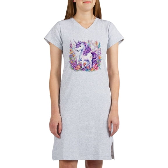 CafePress - Adorable Floral Unicorn T Shirt - Women's Nightshirt