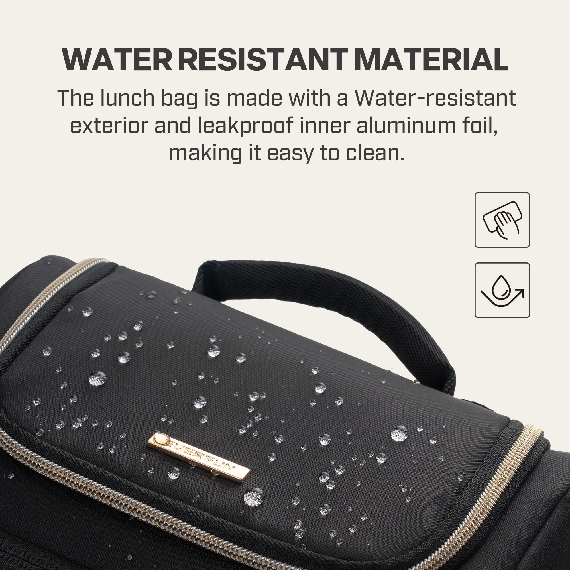 EVERFUN Expandable Lunch Bag for Women with Container, Double Deck Lunch Box Insulated Leakproof Large Cooler Bag with Adjustable Strap