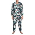 thumbnail image 3 of Salouo Cute Poodle Dog Print Button-Front Long Sleeve Pajama Set for Men, Soft 2Pjs Men's Long Sleeve Sleepwear-X-Large, 3 of 7