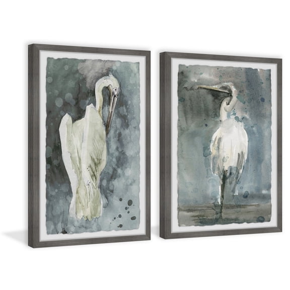 Marmont Hill Printed Birds Framed Art Prints, Set of 2