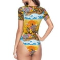 thumbnail image 4 of The Xecao Animals on Noah's Ark1 Women's Crew Neck Body Suit, a short-sleeved bodysuit and basic swimsuit, both comfort and style for dating and daily life, 4 of 9
