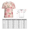 thumbnail image 2 of Floral Colorful Flower Women's Short Sleeve T-Shirt Crew Neck Casual Summer Trendy Loose Fit Tops, 2 of 6