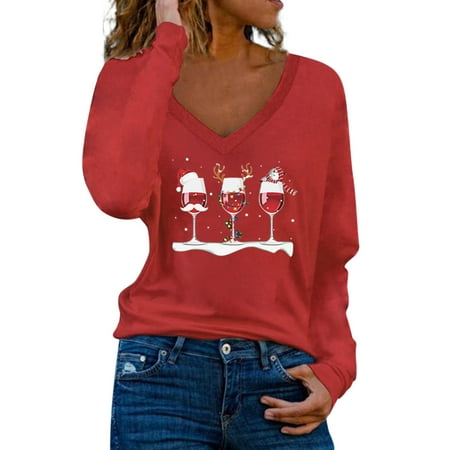 

ketyyh-chn99 Corset Shirt Womens Long Sleeve Tshirt V Neck Loose Fit Soft Waffle Knit Thermal Tops