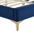 thumbnail image 6 of Platform Bed Frame, Tufted, King, Blue Navy, Velvet, Mid Century Bedroom, Modern Contemporary Boutique HB35628, 6 of 8