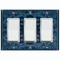 thumbnail image 1 of Metal Light Switch Plate Cover Blue Floral Bandana Paisley Tile Pattern TIL052, 1 of 13