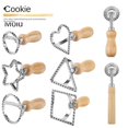 thumbnail image 3 of Household Zinc Alloy Biscuit Mold Pastry Cake Snack Mold Kitchen Oak Handle Cookie Cutter Baking Utensils, 3 of 6
