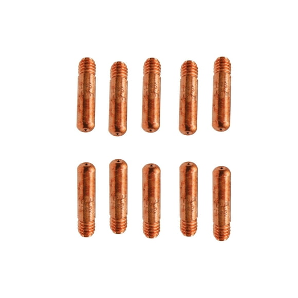 Contact Tip 403-1-35 Tregaskiss Style Heavy Duty/(0.035") 0.9MM Fit T30, T40 & T50 Conduit Tubes With 404 Standard Duty Gas Diffuser, 10 Pieces per Bag