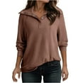 thumbnail image 2 of Under $10 Hoodies for Women, Women Sweatshirt Zip Up Hoodie Fall Fashion Long Sleeve Jackets Winter Clothing Outfits, Brown M, 2 of 9