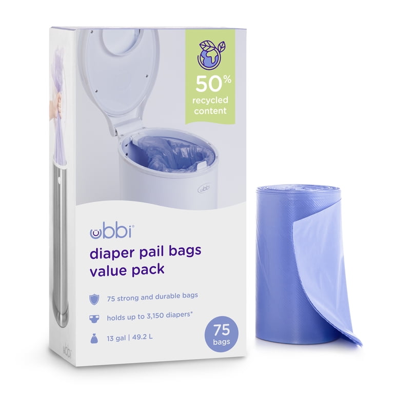 Disposable Diaper Pail Bags, 75-Count photo 1