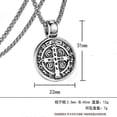 thumbnail image 5 of Stainless Steel Saint St Benedict Collar Medal of San Benito Necklace Men Women Spiritual Virgin Mary Pendant Necklace For Men, 5 of 5