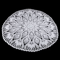 AUQ 24'' Round Handmade Crochet Flower Table Cloth Doily Doilies Decoration
