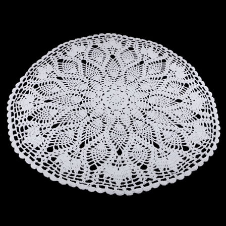 AUQ 24'' Round Handmade Crochet Flower Table Cloth Doily Doilies Decoration