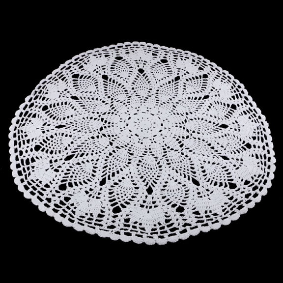 AUQ 24'' Round Handmade Crochet Flower Table Cloth Doily Doilies Decoration
