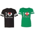 thumbnail image 1 of I Love My BF GF Matching Couple Cotton Jerseys (Men Black / Women Green) (Men S / Women XL), 1 of 3