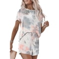 thumbnail image 2 of hirigin 2 Piece Women Clothing Sets Tie Dyed Loose Short Sleeve T-Shirt, 2 of 2
