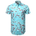 thumbnail image 1 of FashionOutfit Men's Casual Cotton Patterned Button Down Chest Pocket Short Sleeve Shirt, 1 of 1