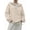 Apricot, variant on Women'S Long Sleeve Lapel Half Zip Plain Faux Fur Sweatshirt Solid Color Crop Pullover Tops Khaki XL