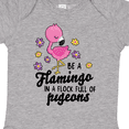thumbnail image 4 of Inktastic Be a Flamingo in a Flock of Pigeons with Flowers Girls Baby Bodysuit, 4 of 5