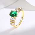 thumbnail image 2 of 2 Carat Created Green Nano Emerald Rings for Women Dainty Engagement Rings Sterling Silver Gold Rings for Women Oval Cut Promise Rings for Her Elegant Green Gemstone Rings, 2 of 6