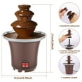 thumbnail image 4 of Vensio -3-Tier Electric Chocolate Fountain Machine 10oz Capacity, Stainless Steel Base Household Chocolate Waterfall for Party Candy Fruit Dipping, Automatic Heat Insulation Party Decor, 4 of 9