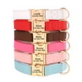 thumbnail image 4 of Didog Soft Leather & Nylon Dog Collar Personalized Pet ID Name Number Tag Engraved S-L, 4 of 6