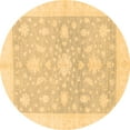 thumbnail image 1 of Ahgly Company Indoor Round Oriental Brown Traditional Area Rugs, 4' Round, 1 of 4