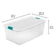 thumbnail image 6 of Sterilite 106 Quart Clear Plastic Storage Bin with White Latch Lid, 36 Pack, 6 of 10