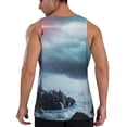 thumbnail image 6 of Rocae Lighthouse in a Stormy Sea for Men's Workout Tank Top Men's Running Tank Top Dry Fit Athletic Workout Tank Tops4X-Large, 6 of 9